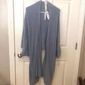 Chicos Cozy Side Tab Wrap in River Blue